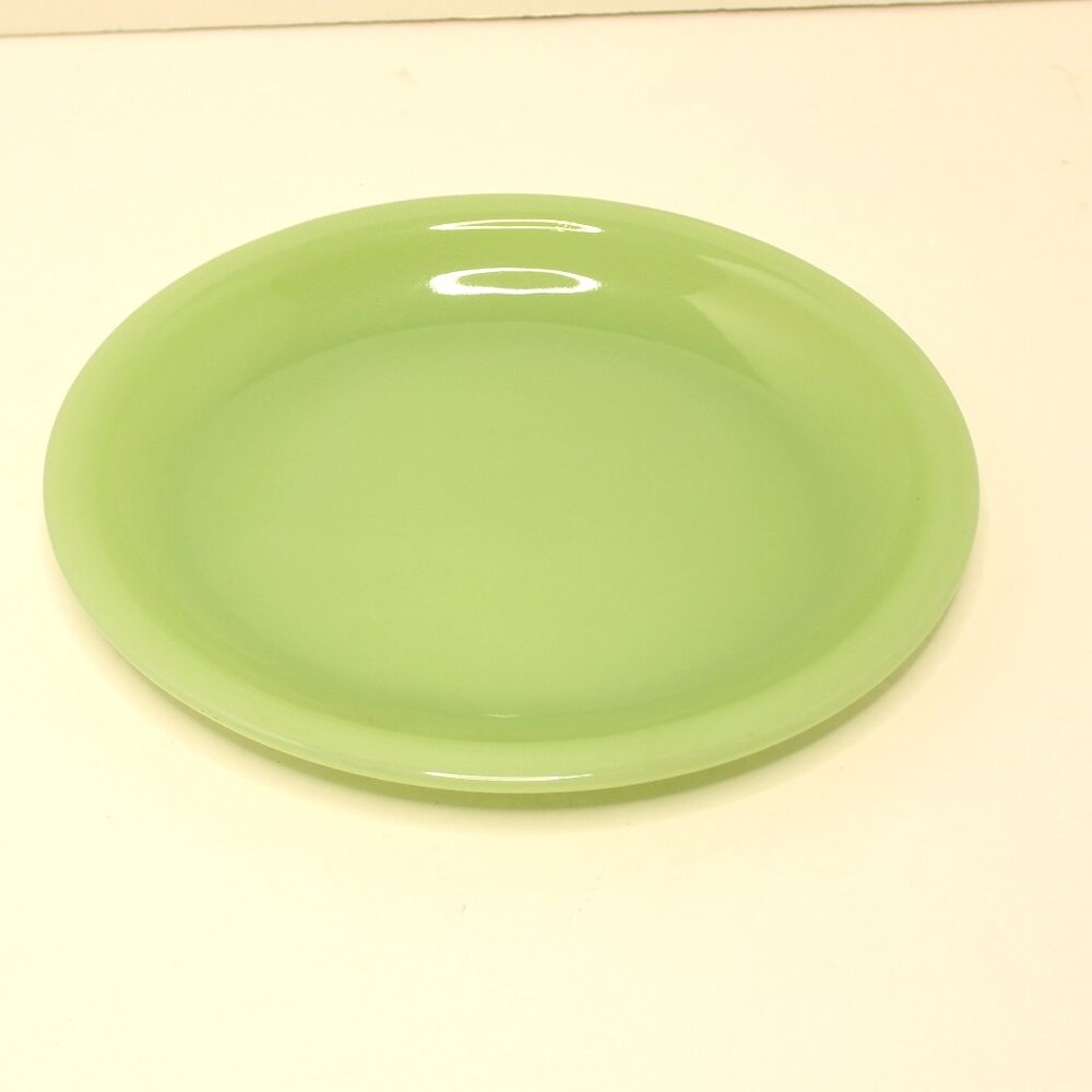 FIRE KING JADEITE GLASS PLATTER SMOOTH RIM MADE IN USA 9.75" X 8" VINTAGE RETRO